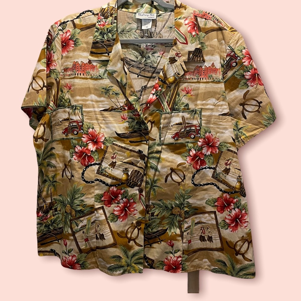 BISHOP ST.  HAWAIIAN BUTTON UP SHIRT